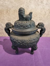 Metal Foo Dog Lidded Jar