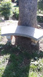 Curved Concrete Garden Bench