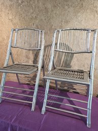 Silver Bamboo Folding Chairs