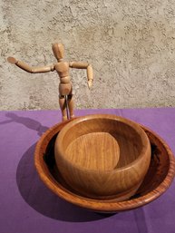 Wood Bowls And Doll