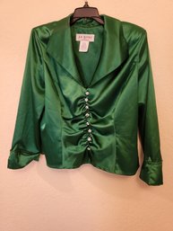 Green Satin Blouse Size 16