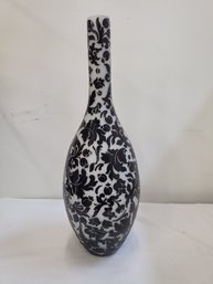 Glass Black And White Vase