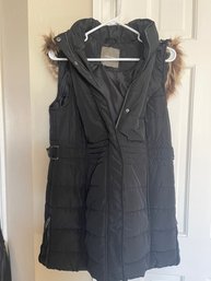 Womens Long Hooded Vest