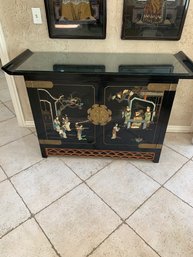 Black Lacquer Chinoiserie Cabinet