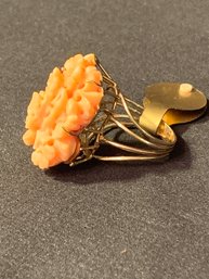 14kt Carved Coral Ring