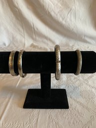 Vntg Silver And Silver Toned Bracelets