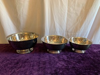 3 Gorham Silverplate Bowls