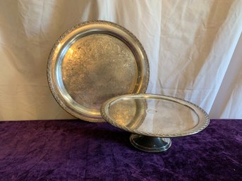 Cake Stand Tray Silverplate