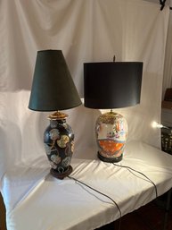 Two Asian Ceramic Base Lamps