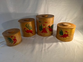 Vintage Wood Canisters