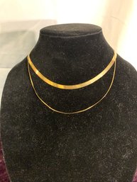 14kt Herringbone Wide And Dainty