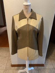 Retro Leather And Cloth Jacket