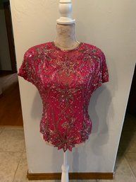 1980s Silk Sequins And Beads