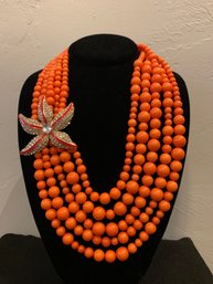 Stunning Peachy Orange Multi Strand