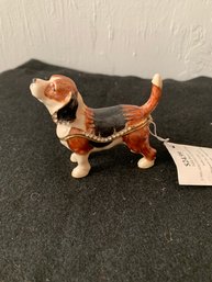 Enameled Hound Trinket Box