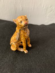 Enameled Cheetah Trinket Box