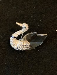 Swarovski Enameled And Crystal Swan