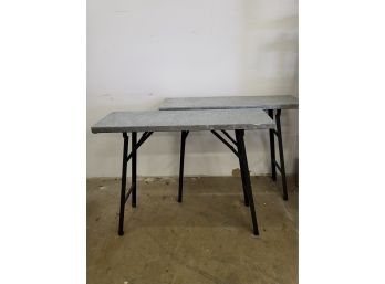 2 Galvanized Folding Tables