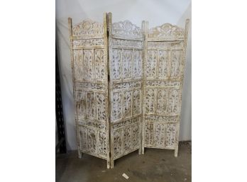 Vintage Carved 3 Panel Screen