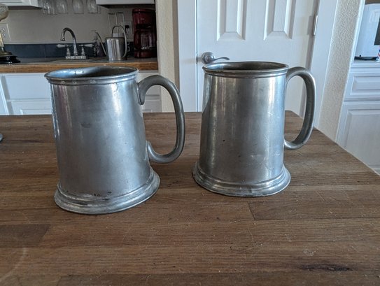 SHEFFIELD Reliable PEWTER Beer Stein Mugs - PAIR