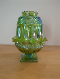 Stunning Carnival Glass Ferry Lamp - 6.5' Tall