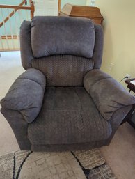 Electric Push Button Lovely Gray Velour Feel  Over Stuffed Recliner With USB Plugin