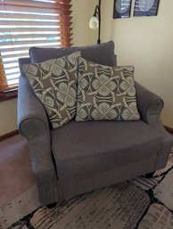 Gray Fabric Extra Large Side Chair - Pillows Included