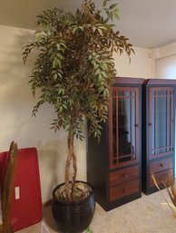 90 Inch Tall Fake Tree In Large Black Pot