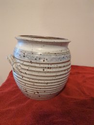 Double Handled Stoneware Planter- 10 In Wide By 8 In Tall