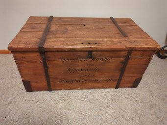 Absolutely Amazing! Antique Trunk With German Writing- Hamburg To New York