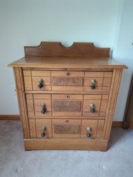 Beautiful Small Size Antique Chest Of Drawers With Original Black Wooden Pull Handle- 29.5'- W, 16'- D, 34 '-t