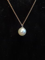 B.A. Ballou Antique - 20'Gold Filled Necklace With Pearl Pendant