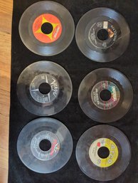 6 LP Record Vinyl 45s- The Lion Sleeps Tonight, Chubby Checker, Fats Domino, Frankie Avalon, The Coasters,