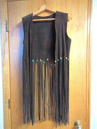 Absolutely Vintage 60s Long Beaded Fringe Leather Vest - A True Piece Of American Fashion History