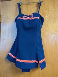 So Very Vintage Polyester Bathing Suit Costume  - Waist Is 28 To 30 In