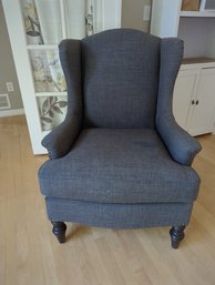 Gray High Back Wing Side Chair - 40 Inches Tall At Back