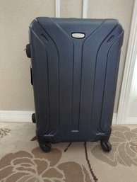 Navy Blue Hard-sided Skyline Suitcase Measures 14 In Wide By 10 In Deep By 24 In Tall