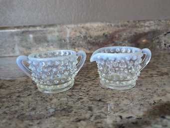 Tiny Fenton Hobnail Opalescent Individual Creamer, 2 In Wide And 2.5 In Tall