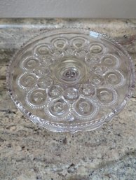 Eapg Glass Cake Plate - C.1888  Adams And Co.  Palace Pattern (Early Moon And Star)