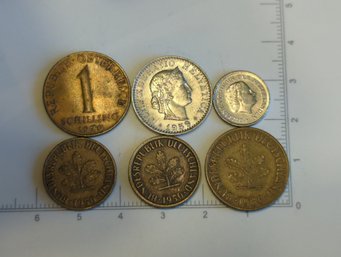 6 European Coins From The '50s Through The '70s