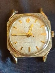Bulova Men's Watch Face - 1966 Model Clipper F - Gold Electric Plate Bezel, Marked M6 I386974