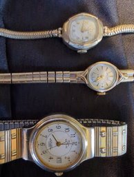 Three Vintage Ladies Watches - One Oscar De La Renta And Two Rotary