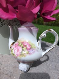 Beautiful Porcelain Night Light- Teapot With Floral Motif- Victoria's Garden