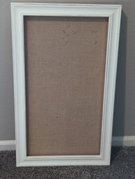 Large Hanging Tack Board In Shabby Chic White Frame  30 In Tall By 18 In Wide