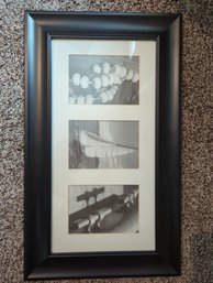 3 Photo Tryptic Frame With Sailing Theme Pictures- Frame Is 24 X14 Picture Size Is 6.5 By 4.5
