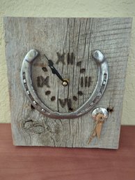 8 In By 8-in Western Themed Clock With Horseshoe