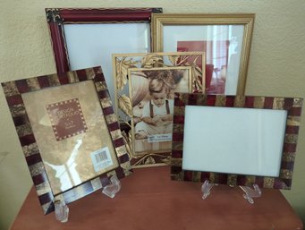 Five-Piece Red And Gold Frame Set- 2 - 8x10, 3 -5x7