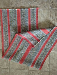 Vintage Woven Fabric Runner  63 In Long By 23 In Wide