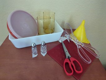 Lot Of Vintage Kitchen Items Including Pyrex, Baker, Tupperware And More