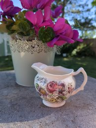 Johnson Brothers Sheridan Pattern Made In England Small Stoneware Creamer - 3.25 Wide And  3.75' Tall